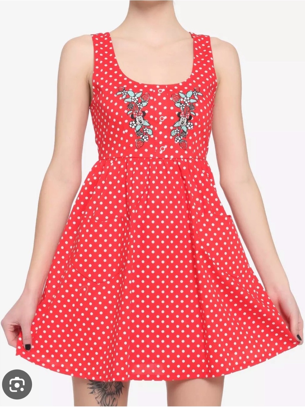 NWT Her Universe Disney Minnie Mouse red and white polka dot dress Size 0/12-14